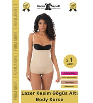 #Korse İz Yapmaz Göstermeyen Kaymaz Doku Toparlayıcı Sıkılaştıran Lazer Kesim String Korse - 1 Adet (Ten)