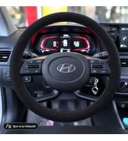 Hyundai i20 Direksiyon Kılıfı Alcantara Süet Monza Black Serisi Siyah 2020-2026