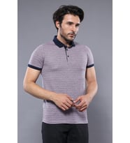 Desenli Polo Yaka T-shirt  Wessi (Pembe)