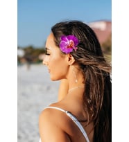 Orkide Çiçeği Aloha Model Pastel Trend Renkler Pens Toka(1 adet)
