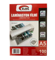 Elba Laminasyon Filmi A5 100 Micron 100 Lü 154 x 216 MM Laminasyon Filmi