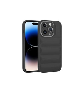 Apple iPhone 14 Pro Uyumlu Kılıf Kamera Korumalı Parlak Airbag'li Zore Galya Kapak (Siyah)