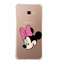 Samsung Galaxy J4 Plus  Köşe Korumalı Antişok Kapak Minnie Mouse Tasarımlı Şeffaf  Kılıf