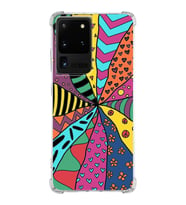 PrintiFy Samsung Galaxy S20 Ultra Uyumlu Retro Color 4 Baskılı Şeffaf Köşe Korumalı Antişok Kılıf