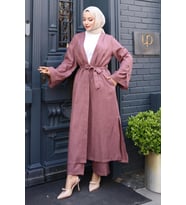 Apolet Detaylı Kimono Takım Gül Kurusu 19253