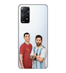 Redmi Note 11S - Note 11 Uyumlu Cristiano Ronaldo & Lionel Messi Tasarımlı Şeffaf Telefon Kılıfı