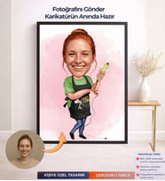 Kişiye Özel Kadın Kuaför Karikatürü Çerçeveli Tablo,Kişiye Özel Hediye,Meslek Karikatürü,Kişiye Özel Karikatür,Karikatür Biblo