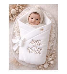 %100 Pamuklu Bebek Battaniyesi Kundak Kız Erkek Unisex Hastane Çıkışı Yenid