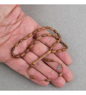 Kuka Gerçek Doğal Lapisdo İmzalı Bilek Boy Arpa Kesim 4x8mm Tesbih
