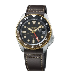 SEIKO 5 SPORTS GMT SSK036 PİLSİZ OTOMATİK KAHVERENGİ DERİ KORDON ERKEK KOL SAATİ