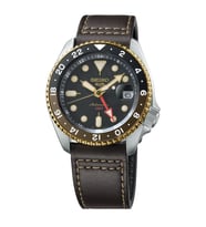 SEIKO 5 SPORTS GMT SSK036 PİLSİZ OTOMATİK KAHVERENGİ DERİ KORDON ERKEK KOL SAATİ