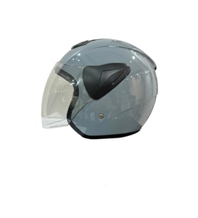 Sway Xbyc 633 Solıd Şeffaf Vizörlü Yarım Motosiklet Scooter Kaskı L Beden Gri