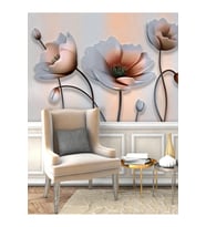 Dreamwall 3D Lale Desenli Yırtılmaz Silinebilir Sağlıklı Tekstil Duvar Kağıdı (Çok Renkli)