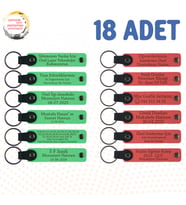 F Yeşili & Nar Çiçeği, Fen Öğretmeninden Sınıfına Hatıra, 18’li Set, Kişisel Mesajlı Anahtarlık
