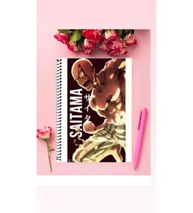 Saitama Anime Defter 1 Adet Özel Tasarım A4 Boyutu Telli Çizgili Defter 21*29 Cm