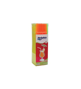 Dolphin Fosforlu Pipet - Körüklü - Turuncu Pembe Yeşil - 225 Adetlik Paket