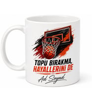 Basketbolcuya Hediye Pota Temalı Baskılı Kupa Bardak Özel Tasarım