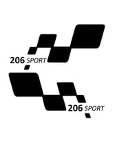 206 sport Etiket Yapıştırma 30cmx11cm MMD127
