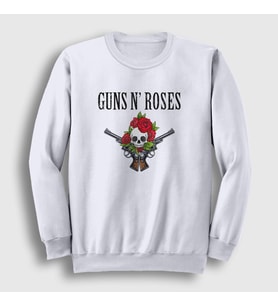 Presmono Unisex Beyaz Bunch Guns N' Roses Sweatshirt 56459tt