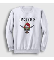 Presmono Unisex Beyaz Bunch Guns N' Roses Sweatshirt 56459tt