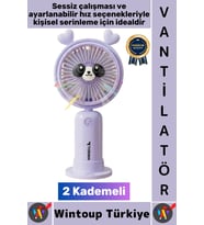 #Vantilatör Kompakt Sessiz Yoğun Üflemeli 2 Kademeli Şarjlı Sevimli Ayıcıklı Mini El Fanı Vantilatör