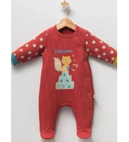 Erkek Bebek Sincap Baskılı Tulum (Kiremit)