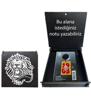 Galatasaray Lisanslı Sarı-Kırmızı Logolu Çift Taraflı Anahtarlık Aslan Ahşap Kutulu