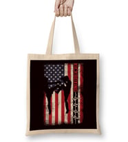 US American Flag Heartbeat Kickboxing Fighter Kickboxer MMA Bez Çanta Uzun Saplı