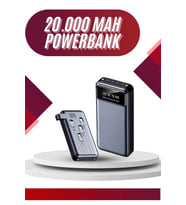 4 Çıkışlı 20.000 Mah Powerbank Uzun Pil Ömürlü Taşınabilir