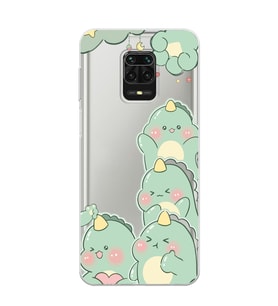 Redmi Note 9 Pro / 9s Uyumlu Sevimli Küçük Dinazor Tasarımlı Şeffaf Telefon Kılıfı