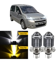 Citroen Berlingo Mk2 2009-2018 Uyumlu Mercekli Far Ampulü Led Xenon Sarı-Beyaz Far Şimşek Etkili