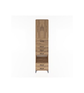 Hyperion Dolap 3 Raflı 6 Çekmeceli 2 Kapaklı 60x44x243 Çam-Çam