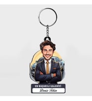 Karikatürlü - Erkek Galerici İsimli Anahtarlık