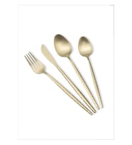 Shiny Çatal Kaşık Bıçak Takımı Mat Gold 24 Parça