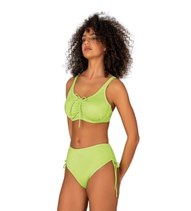 Endeep Kadın Büyük Beden Balenli Destekli Bağlama Detaylı Yeşil Bikini Takımı