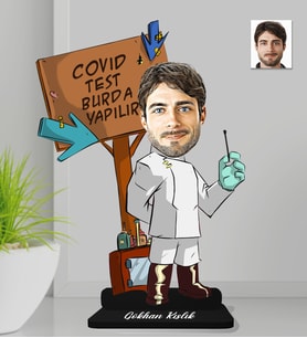 Kişiye Özel Doktor Erkek Ahşap Biblo-5
