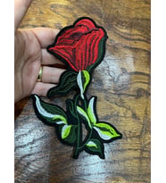 17X12 CM ÜTÜ İLE YAPIŞAN KIRMIZI ÇİÇEKLİ ARMA APLİKE