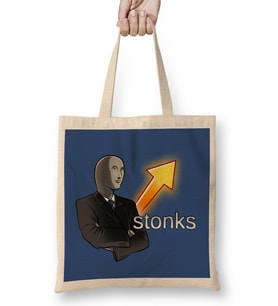 Stonks Aesthetic Bez Çanta Uzun Saplı
