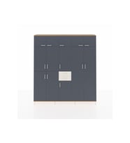 Arges Dolap 10 Raflı 2 Çekmeceli 3 Askılı 220x30x243 Çam-Antrasit/Aytaşı