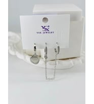 Zirkon Taşlı Üçlü Kombin Küpe - Kp00432