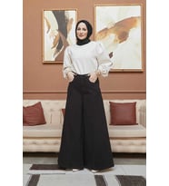 1162-Gabardin Pantolon Etek Siyah