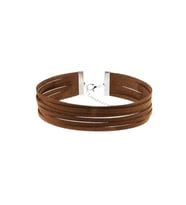 Kahverengi Süet Kadın Choker Kolye