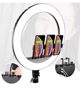 Ring Light Youtuber Tictok Makyaj Işıklı Telefon Tutucu 45cm Profesyonel + 2.2m  (Siyah)