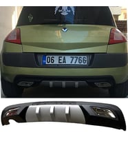 Renault Megane 2 HB Difüzör Difizör Gri + Kare Egzoz Görünüm C Tip