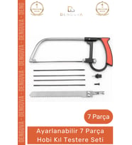 #Testere Ahşap Mdf Sunta Cam Kesme Desen Verme Hassas Metal Saplı 7 Parça Hobi Kıl Testere Seti