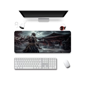SonicTouch Klavye Mousepad 40x90cm Dikişsiz Pürüzsüz Sıvı Geçirmez Kaymaz Taban Tapınak Savaşçısı