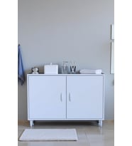 Eliusta Arden 95 cm Beyaz 2 Bölmeli Banyo Düzenleyici Dolap 1 Raflı Çok Amaçlı Mutfak Dolabı 95x75x32,5 cm