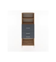 Hyperion Dolap 2 Raflı 3 Çekmeceli 60x44x163 Çam-Antrasit