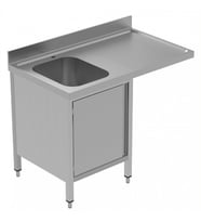 Electrolux Professional Tezgahaltı Bulaşık Makinesi İçin Dolaplı Tezgah, Tek Evyeli (400x500x250 Mm), Damlalığı Sağda, 1200 Mm, Plus GLR1DSXPP