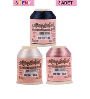 3 Adet Altınbaşak Oya ve Dantel İpi 20 gr - Royaleks - No: 903 - 102 - 136